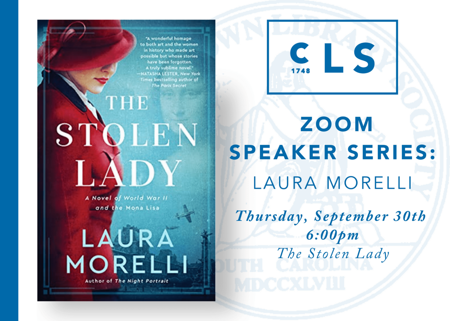 Zoom Speaker Series: Laura Morelli - Charleston Library Society